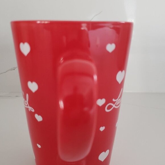 Laura Secord Brands Unlimited Red Mug with White Hearts 1913 Ceramic - Picture 4 of 8